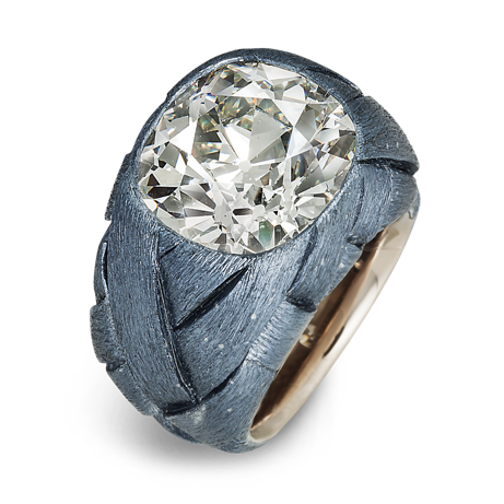 Anneau bleu métalisé